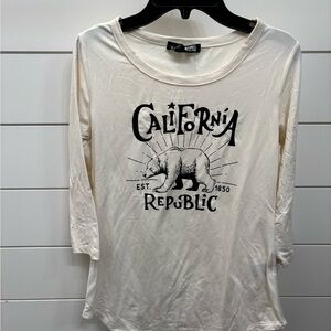 Rebel Sugar Cream California Republic Long Sleeve Tee